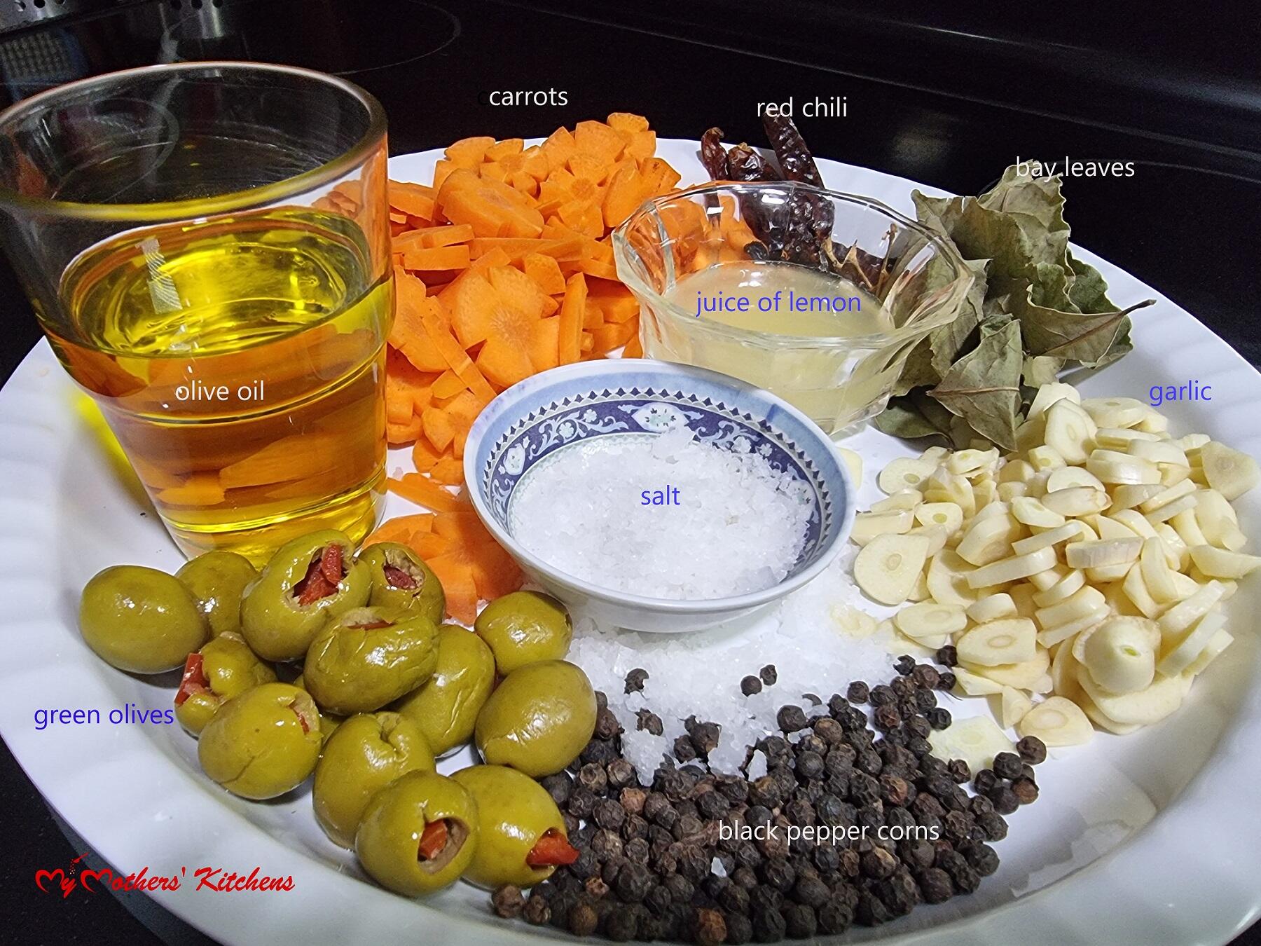 Ingredients for Spanish- style sardines