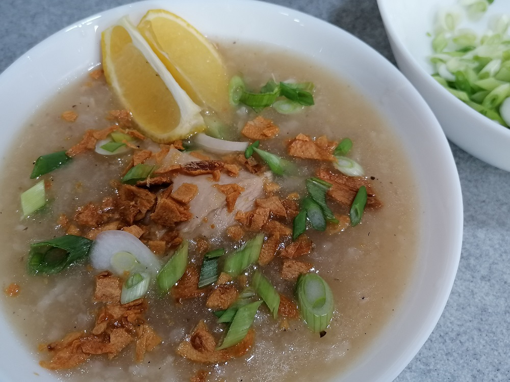 Arroz Caldo with toppings