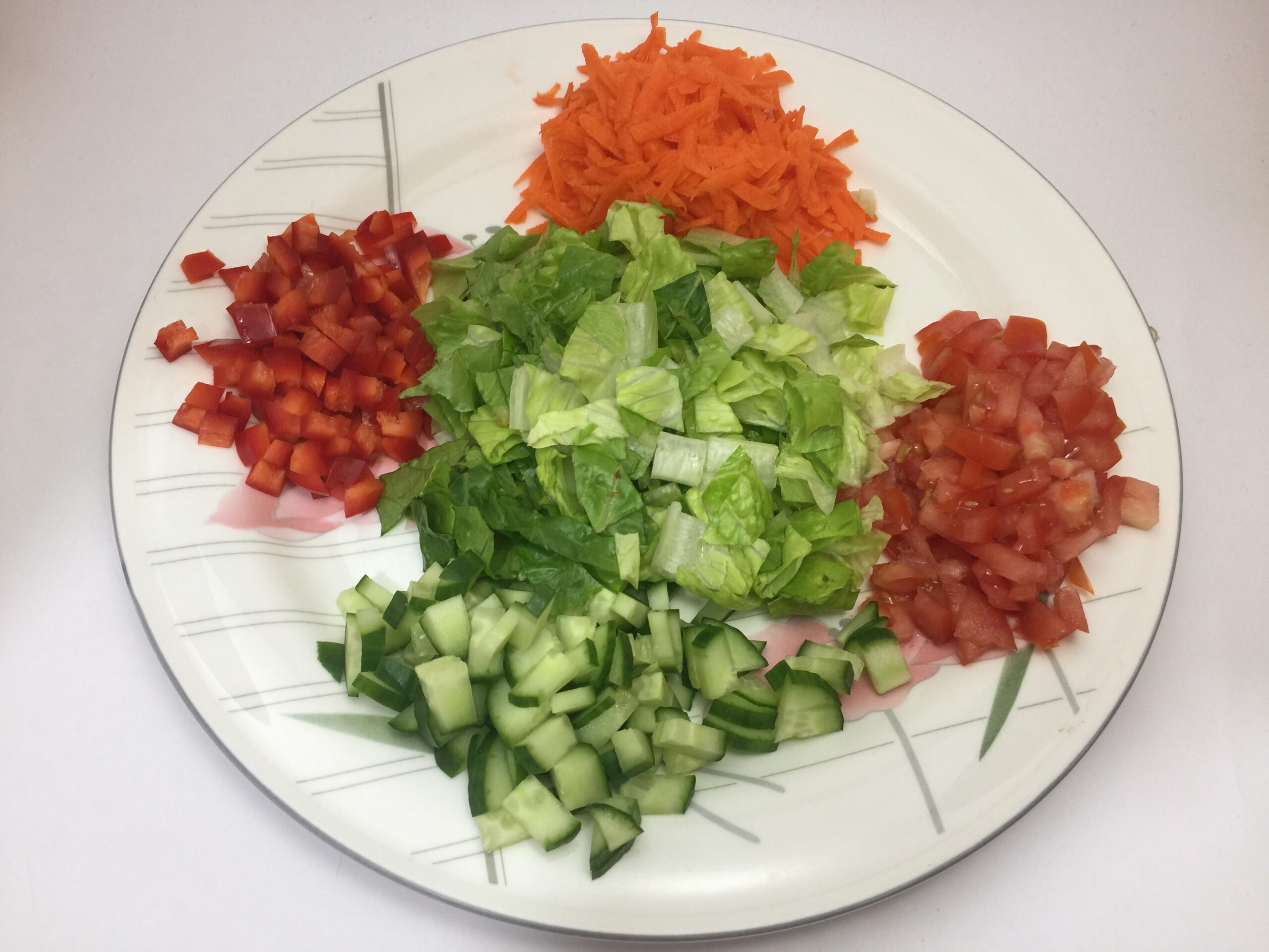 Cut up green salad