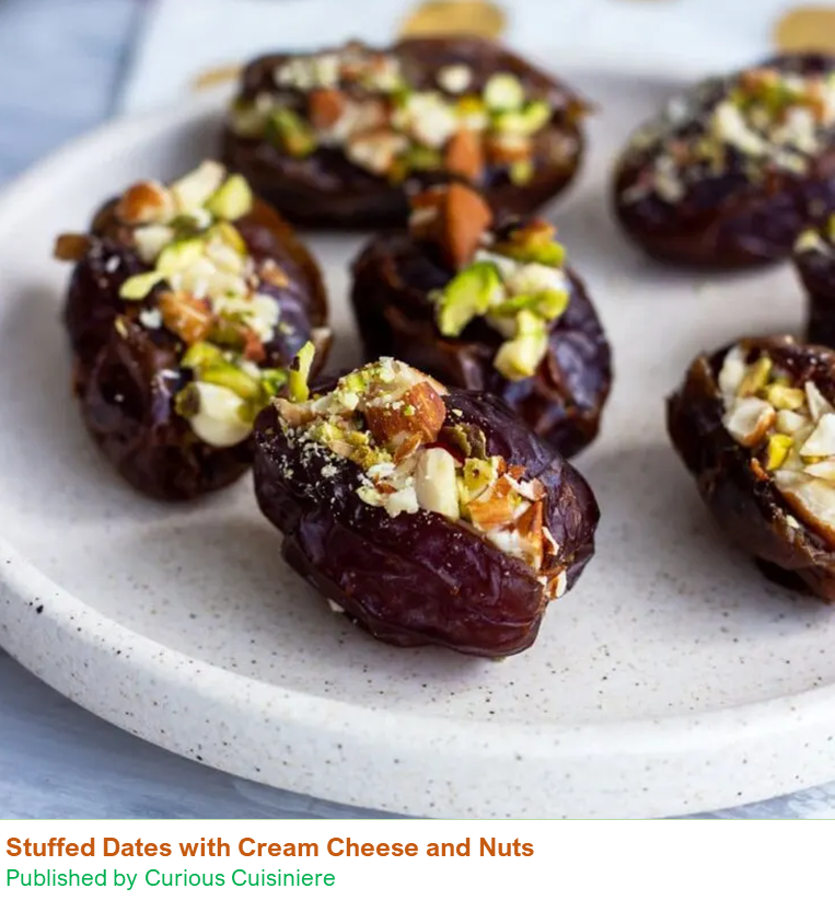 Stuffed Dates with Cream Cheese and Nuts - Ramadan